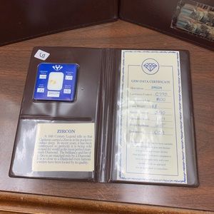 Zircon and Gem Data Certificate in folder